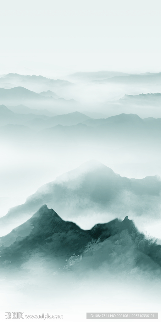 爆款唯美玄关山水 TIF分层