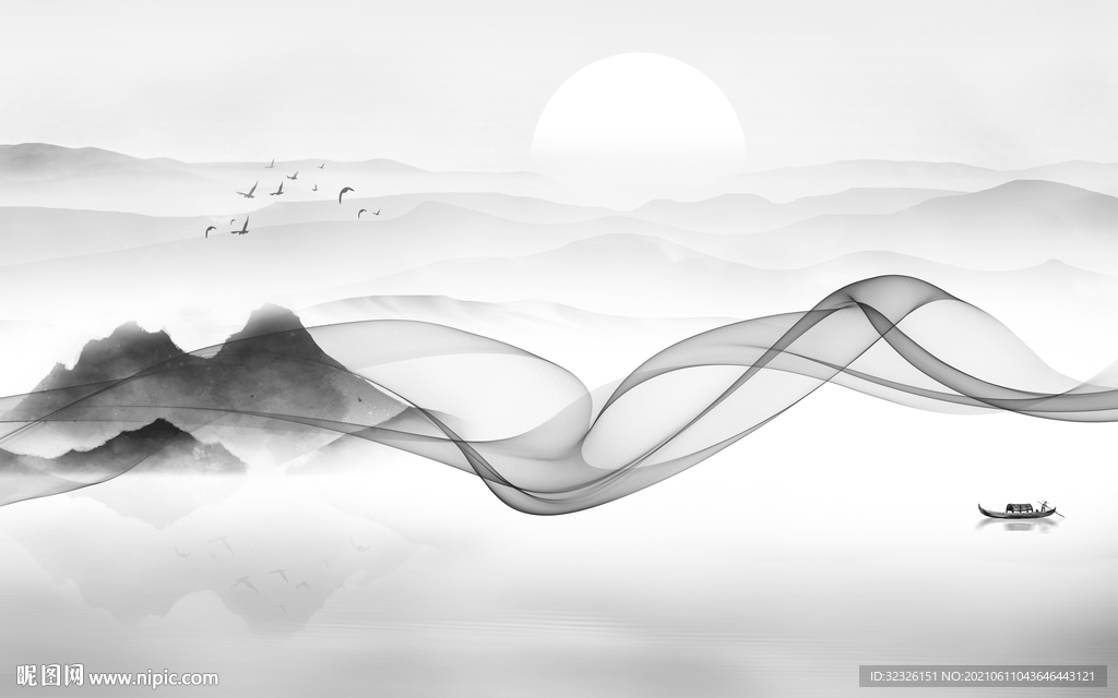 中式山水新画 TIF分层文件