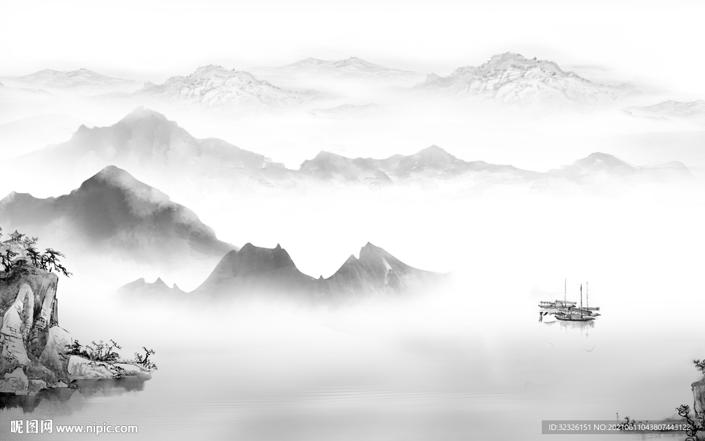 高端山水新画 TIF分层文件