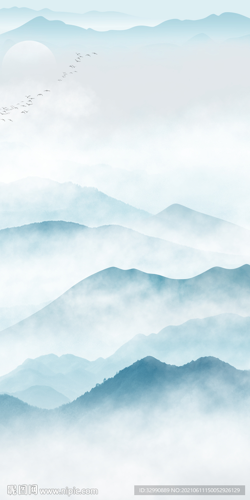 无框人气山水玄关画 