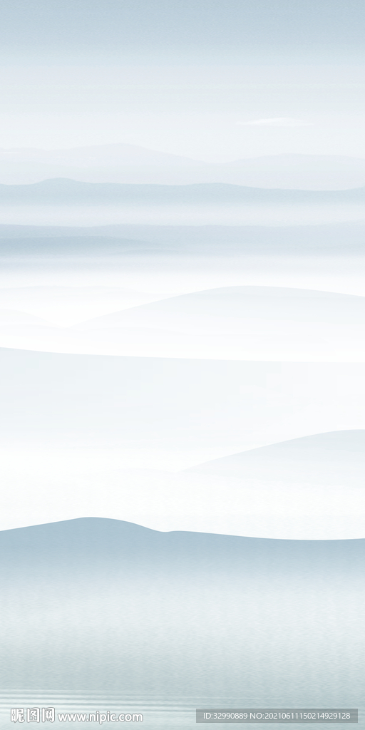 高清意境山水无框玄关画 