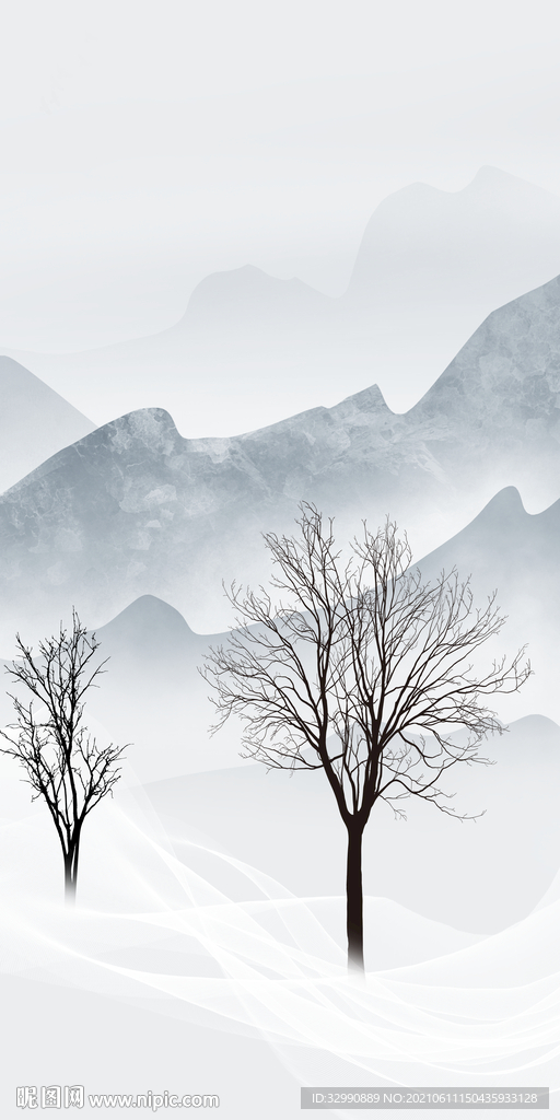 新款山水 新玄关画 