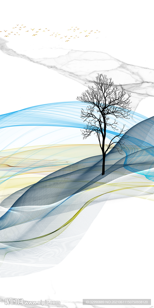 中式人气山水玄关画 