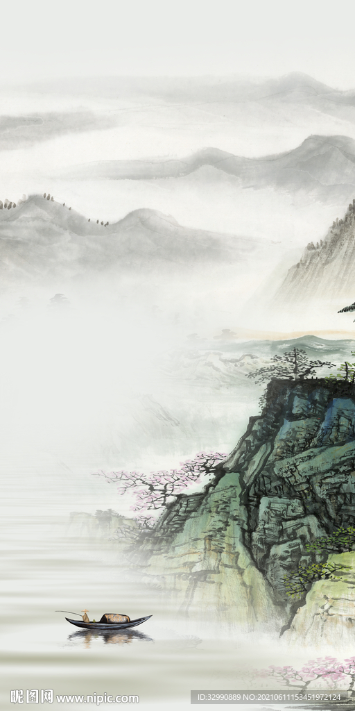 国画新款玄关画背景墙 