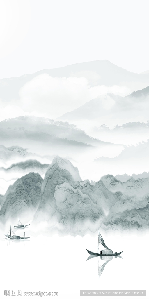 中国风新山水无框新画 