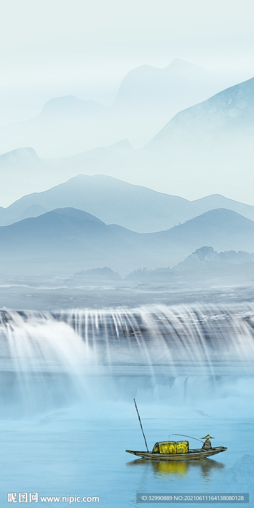 最新玄关山水新画文件分层