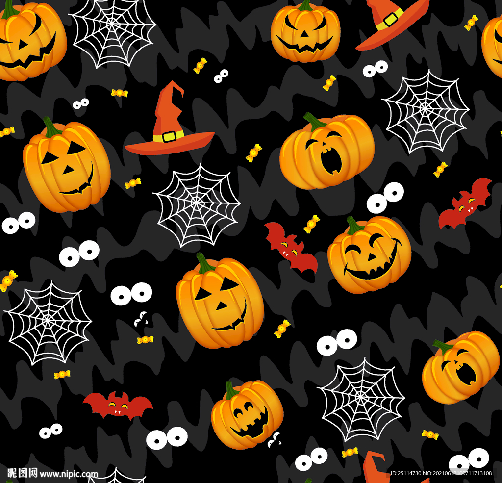 万圣节 南瓜 数码印花
