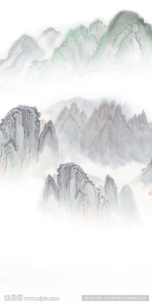 爆款玄关高档山水 tif分层