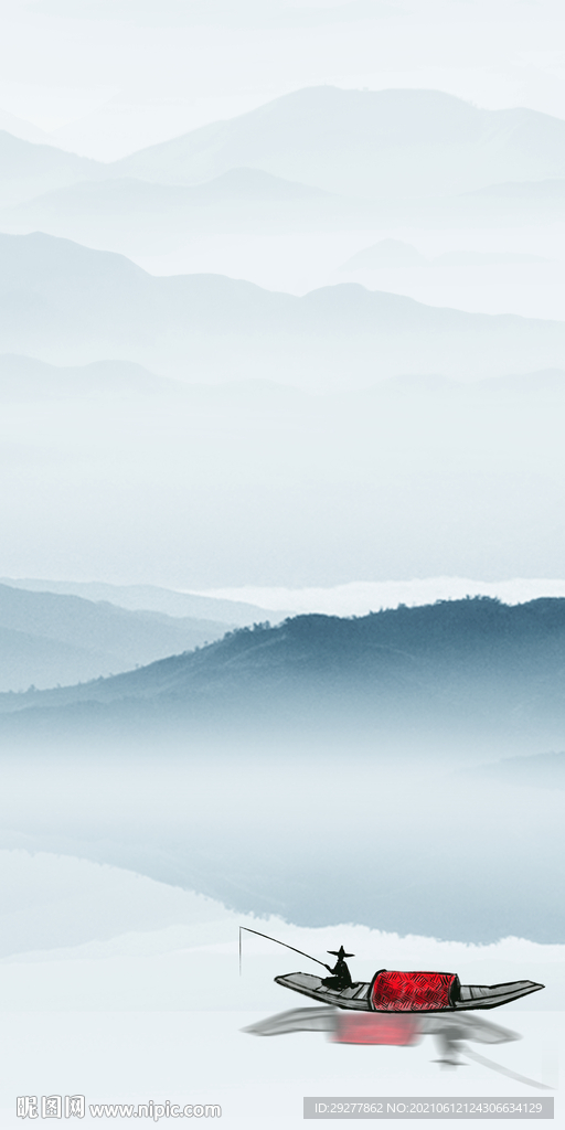 水墨玄关高档山水 tif分层