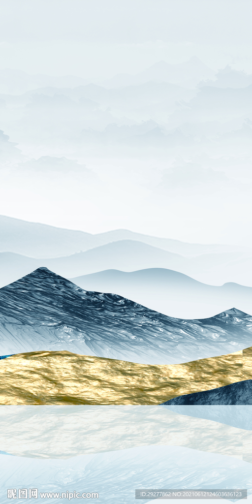 现代 玄关高档山水 tif分层