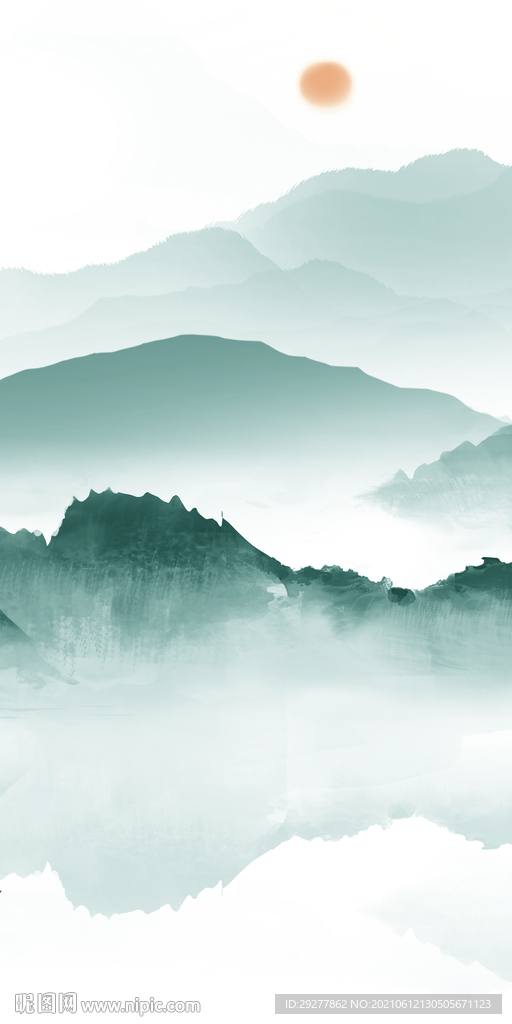 高档玄关高档山水 tif分层