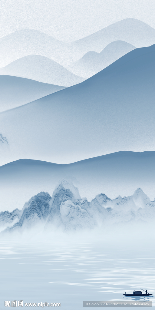 人气 玄关高档山水 tif分层