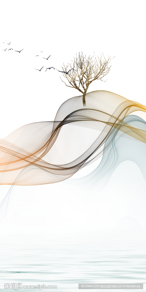 新款唯美意境山水 tif分层