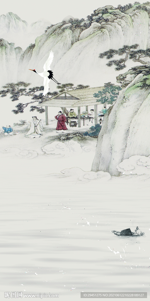 国画中式唯美山水 文件分层