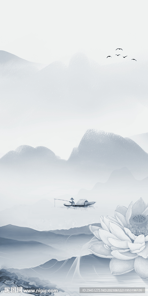 人气唯美意境山水 tif分层