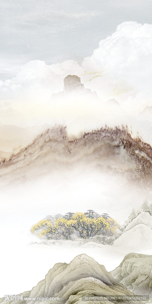 高清唯美意境山水 tif分层