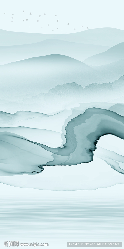 别墅风景唯美山水 文件分层 