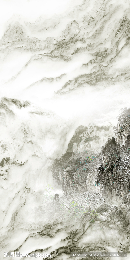 别墅 风景唯美山水 文件分层 