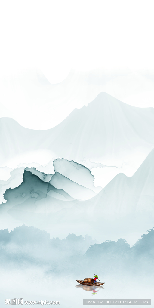 简约风景唯美山水 文件分层 