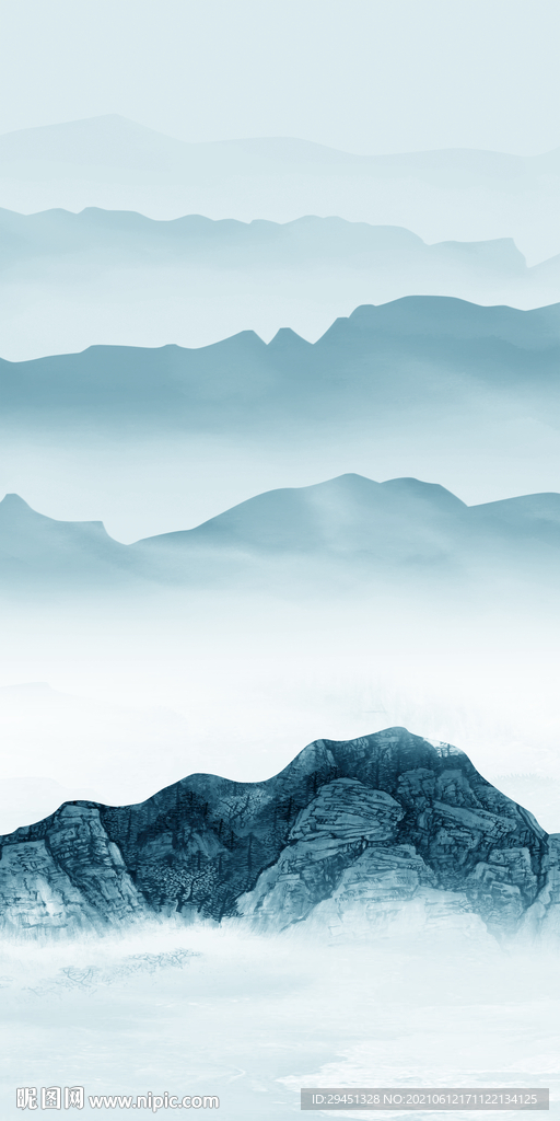 意境 风景唯美山水 文件分层 