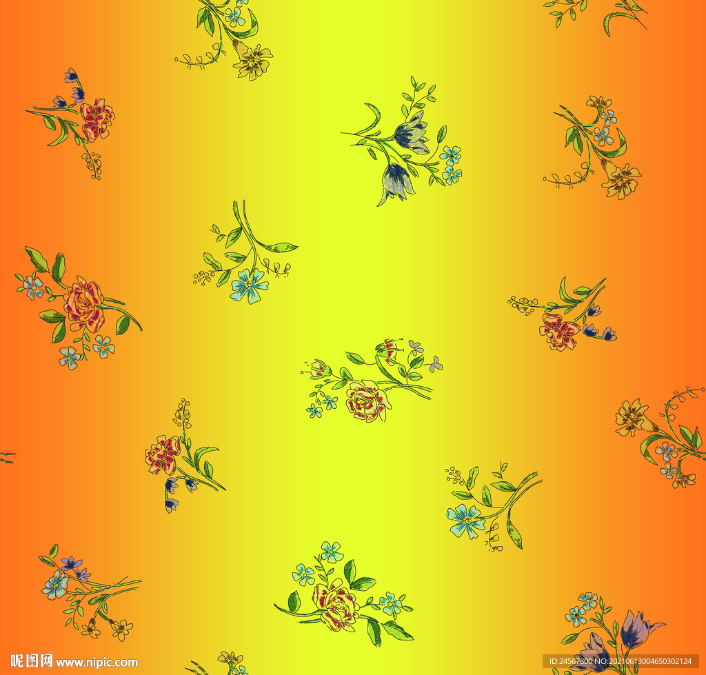 碎花 方巾 热带