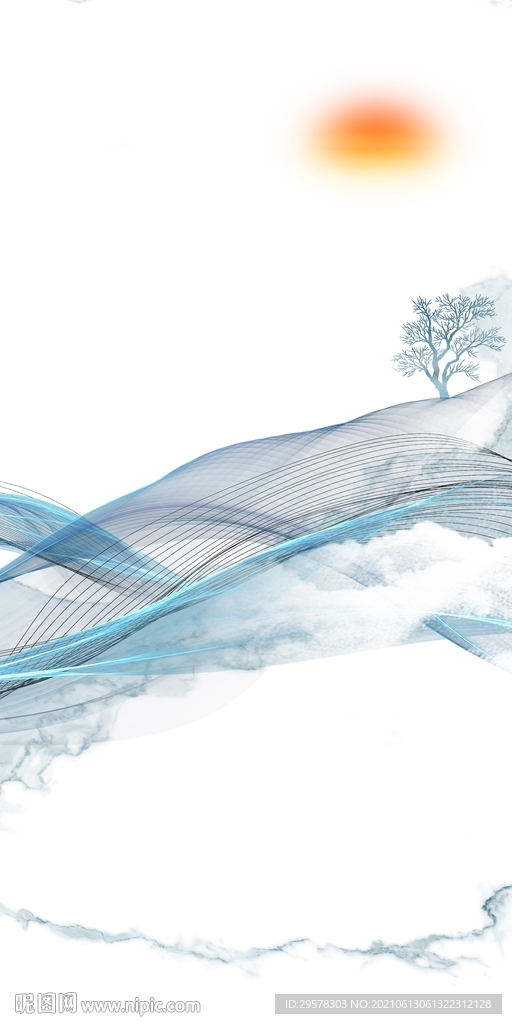 玄关高清背景山水 tif分层