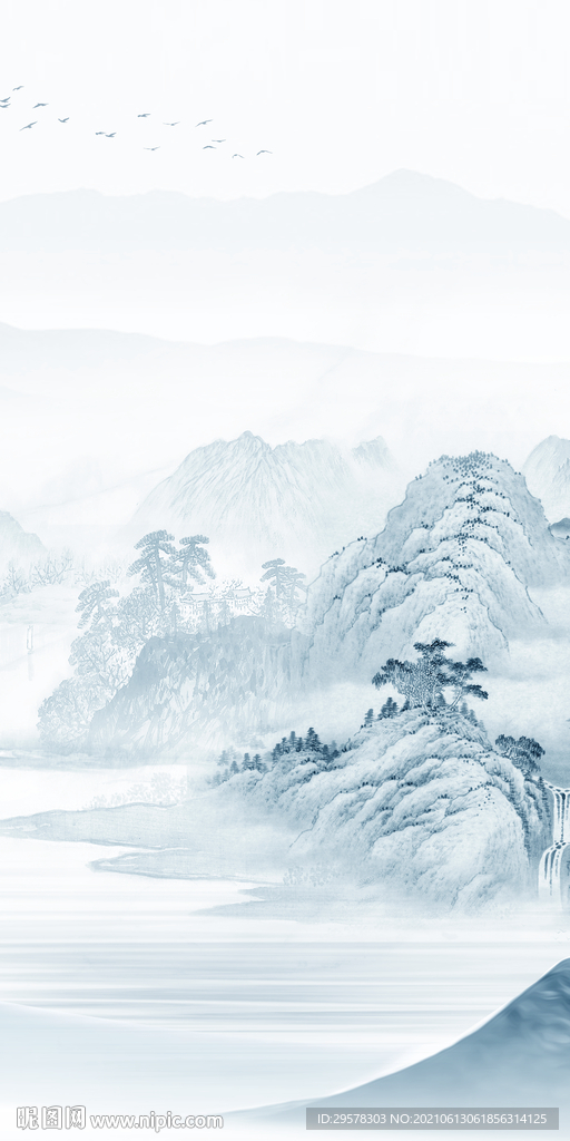 简约高清背景山水 tif分层