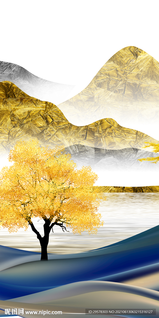 现代高清背景山水 tif分层