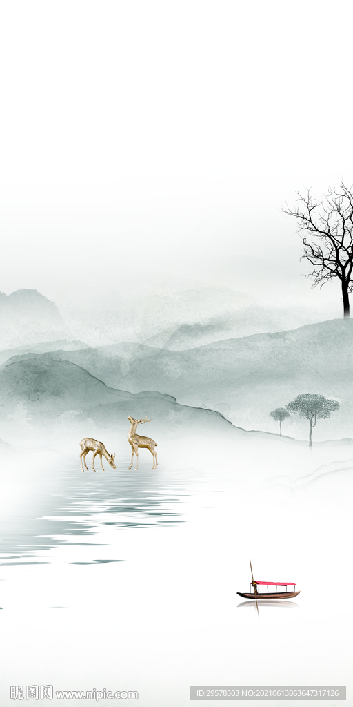 大气中式高雅山水 tif分层