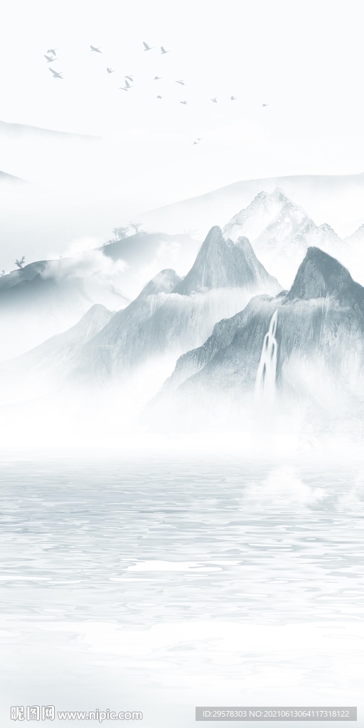 意境中式高雅山水 tif分层