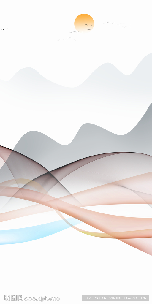 高端 中式高雅山水 tif分层