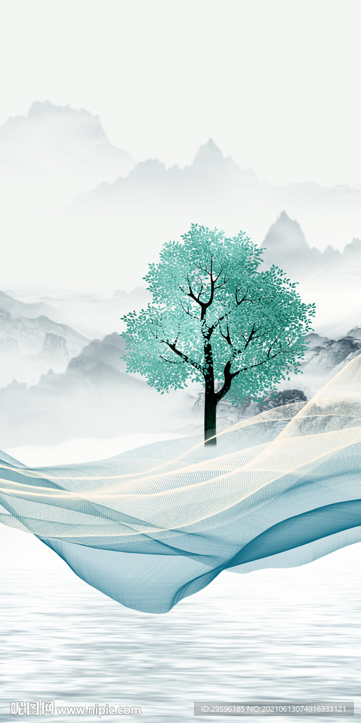 新款山水新画 tif玄关分层