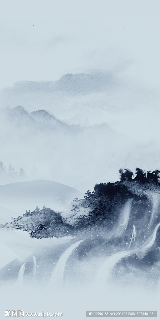 中国风玄关唯美新画 tif分层