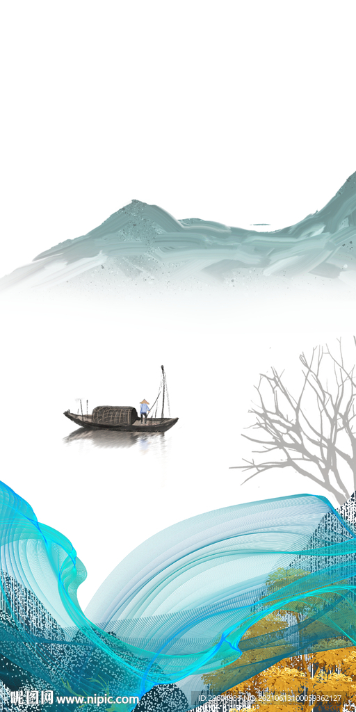 中式 新山水风景 TIF分层图