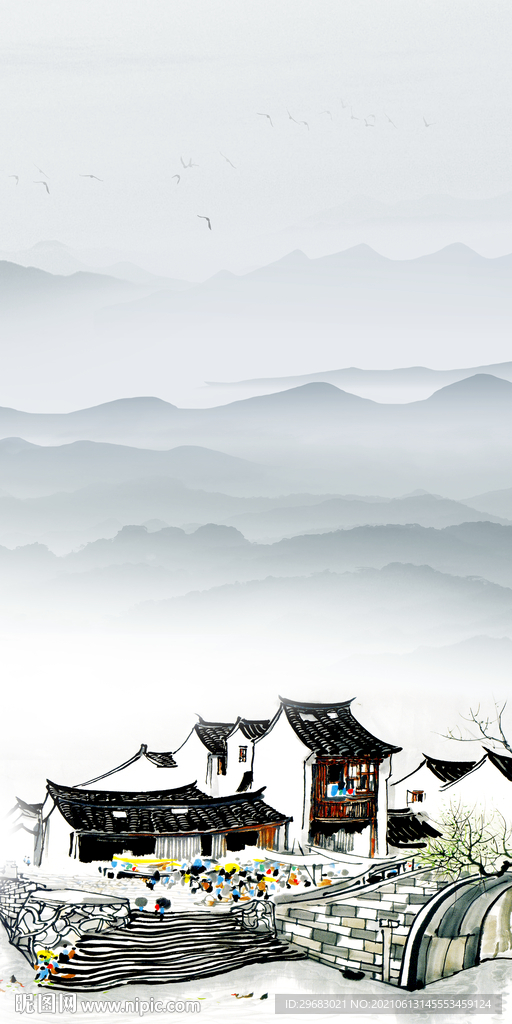 江南高清新玄关画 文件分层 