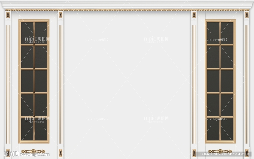 金色石膏背景墙画