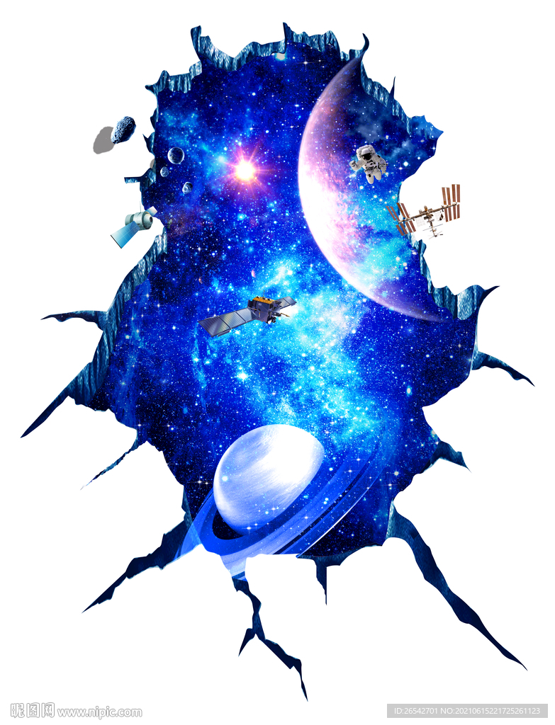 3d宇宙星空地贴地画