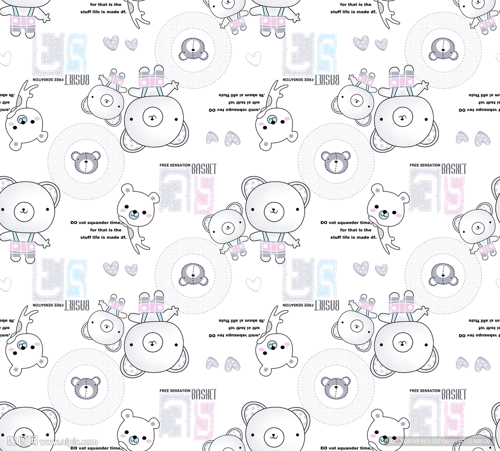 数码印花卡通公仔熊