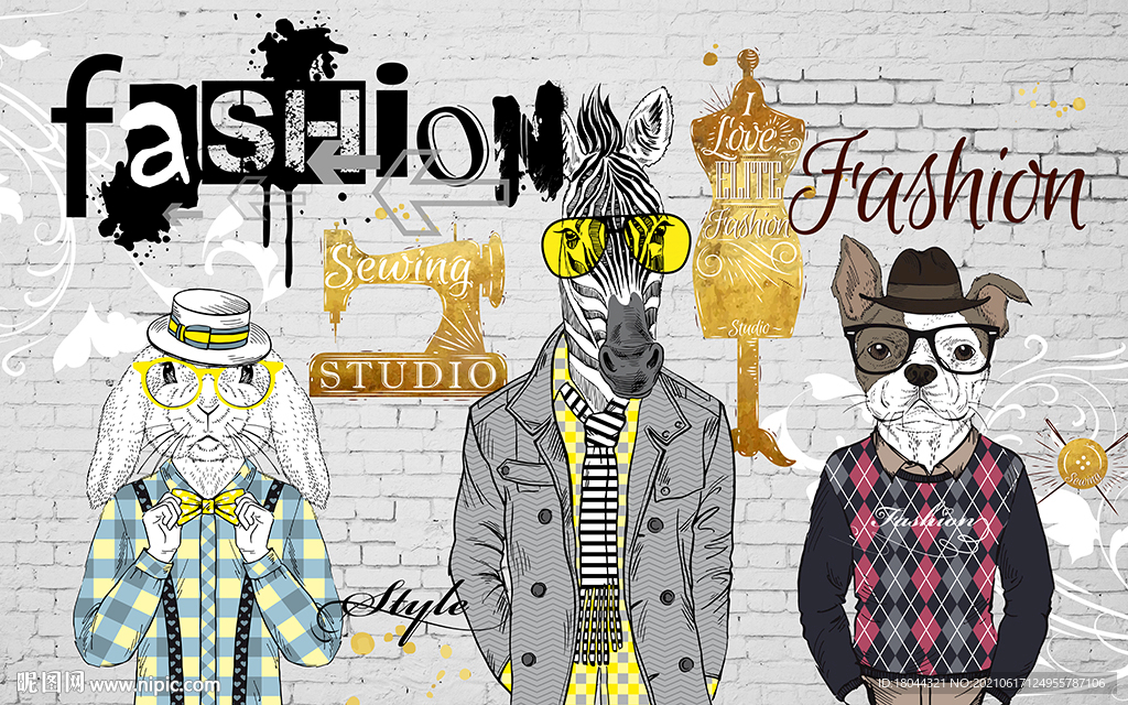 个性男装服装店工装背景墙