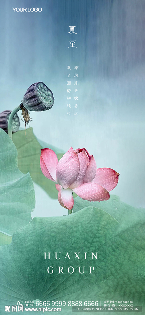 地产节气微信夏至立夏荷花小雨秋