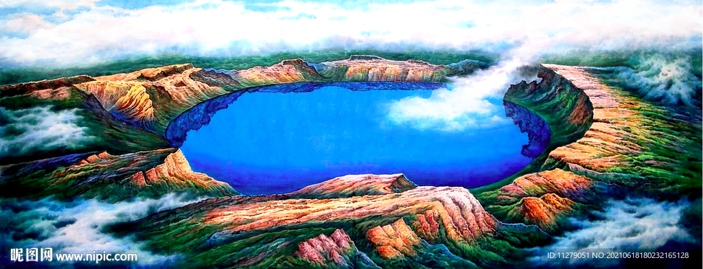 湖水风景聚宝盆