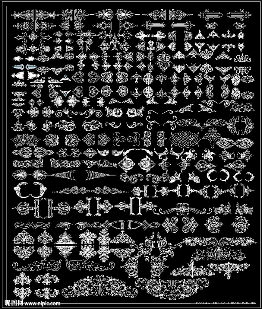 最新欧式CAD花纹图案