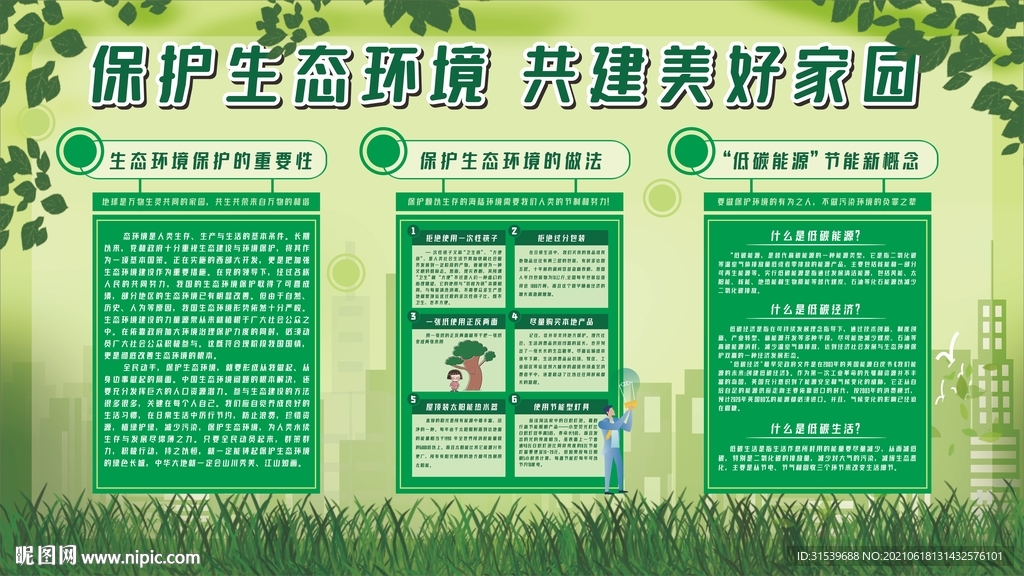 保护环境展板