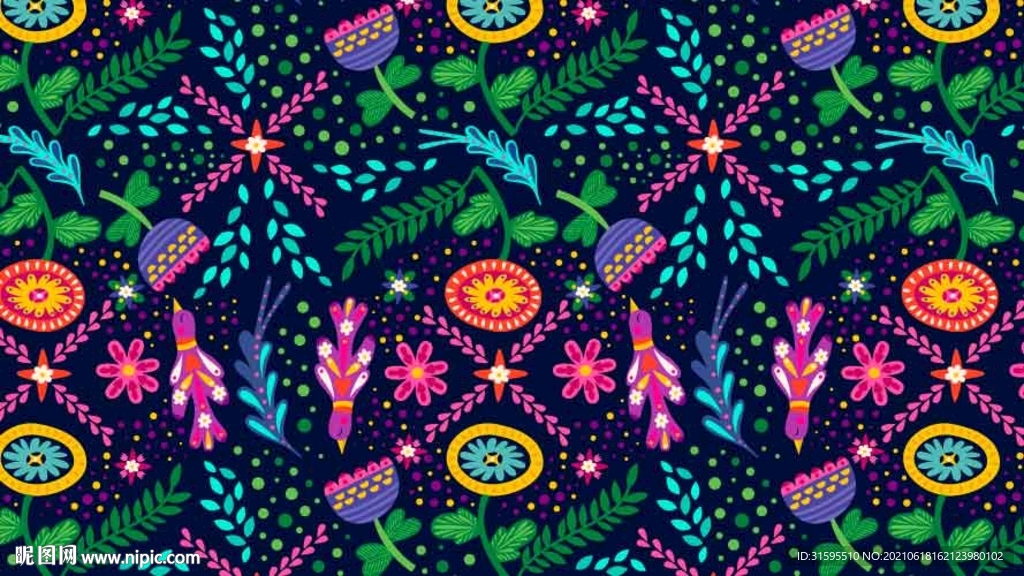 花草鸟花边花纹