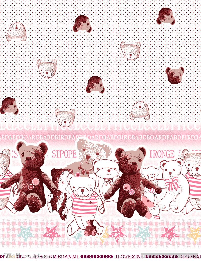 大牌卡通裁片定位熊