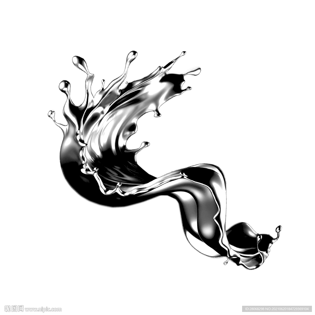 黑色液态卡通金属元素