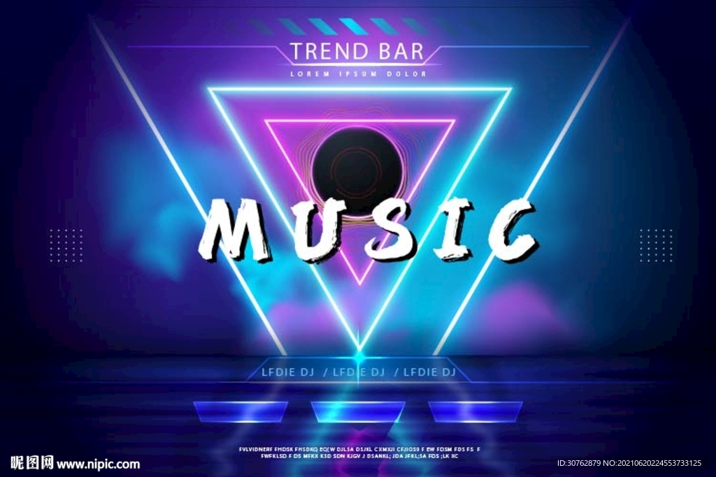 炫酷音乐动感霓虹灯背景超酷潮