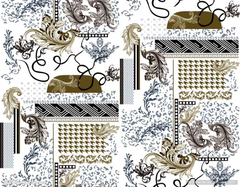 欧式花纹 凤尾  豹纹