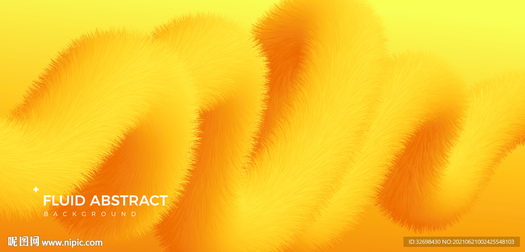 潮流黄色流体渐变皮毛质感元素