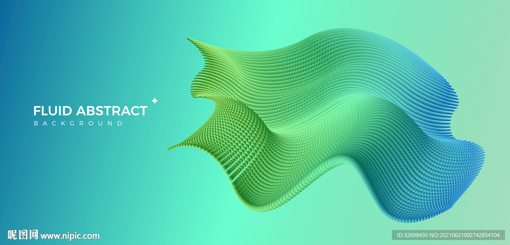 时尚波纹动感蓝绿流体渐变元素